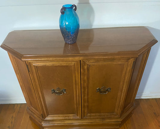 Blue Purple Double Handled Vase 8 inches