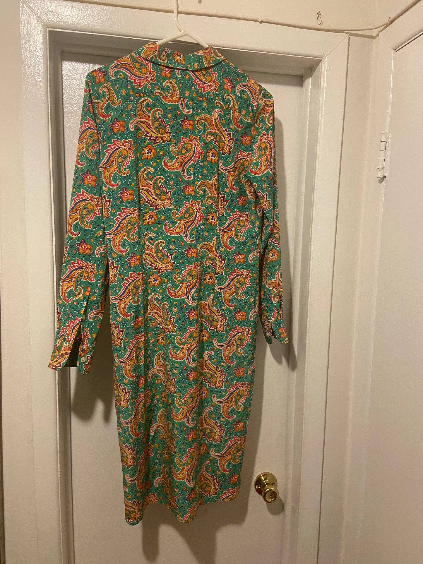 Ralph Lauren Green Paisley Long Dress